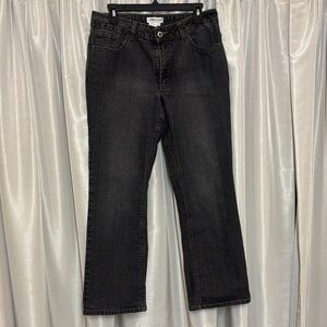 Coldwater Creek Charcoal gray wash boot cut kick flare jeans, size 12, RN 98516
